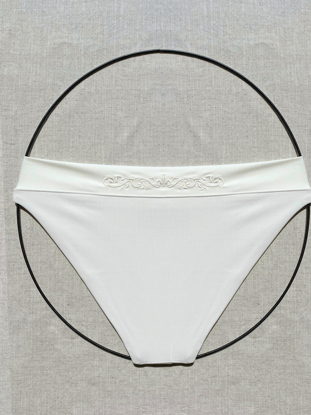 Bikini-bottom-classic-ivory-white-with-rib-fabric-and-embroidery-product-back