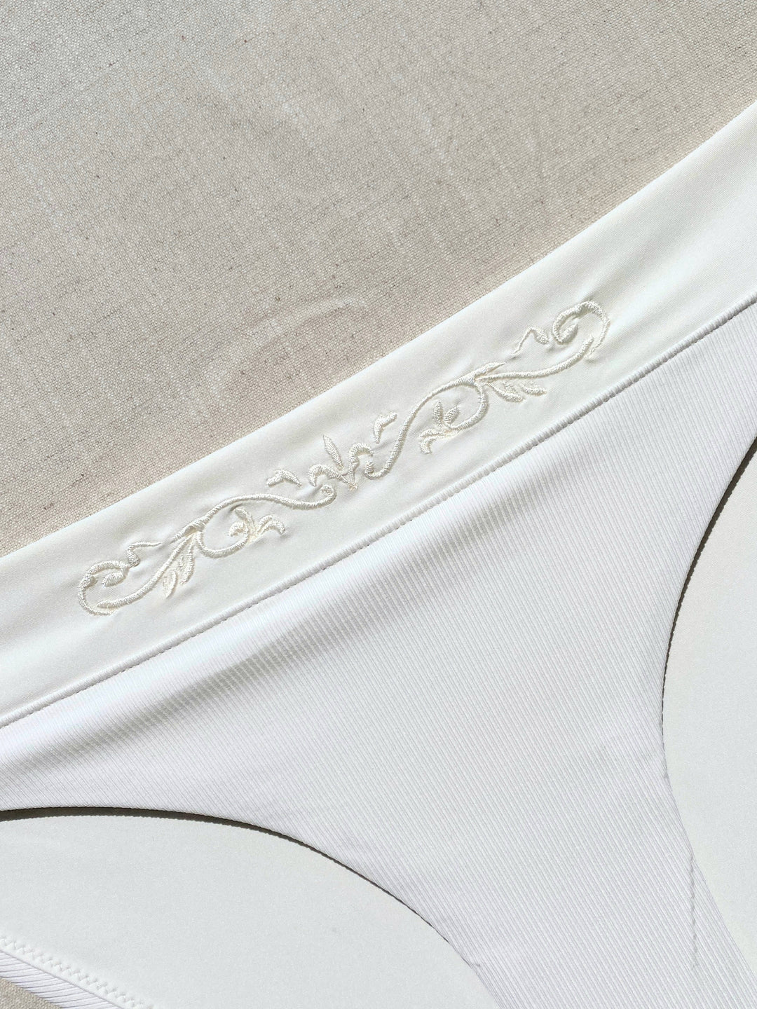 Bikini-bottom-classic-ivory-white-with-rib-fabric-and-embroidery-waistband